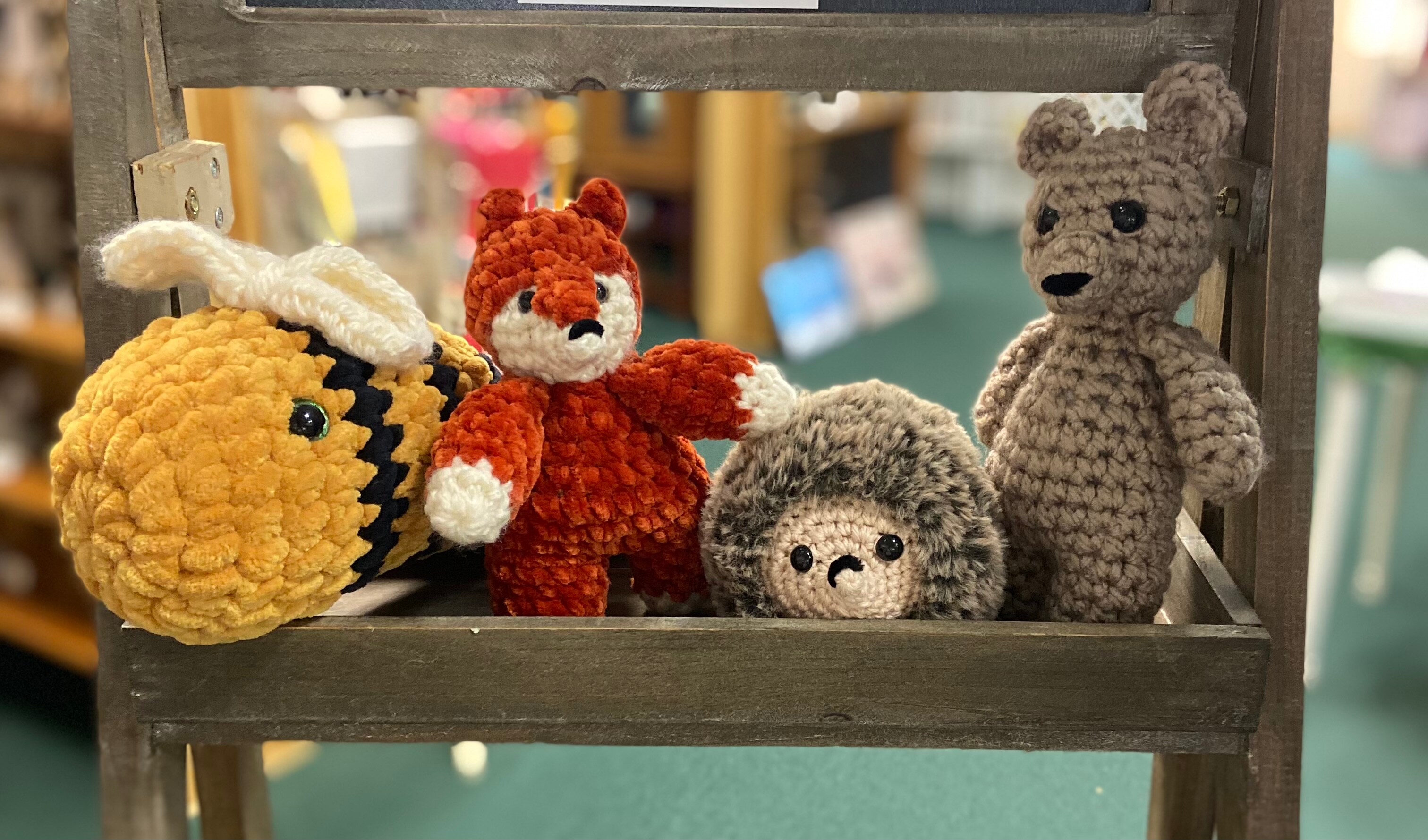 Locally made hand knit animals